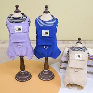 2025 dog clothes for spring and autumn stripe design have hook on back four legs