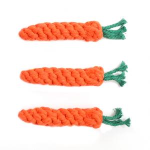 Carrot shape plush rope rubber chew dog pet toys Interactive Pet Dog Chew Toy for Puppy Dogs