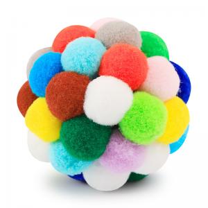 Cat Ball Toy Plush Plastic Material Cat Toys Interactive Colorful Pet Toy For Cat