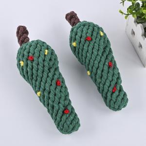 Puppy Chewing toys Christmas Tree Rope Cotton Green Color Rope Dog playing Toy