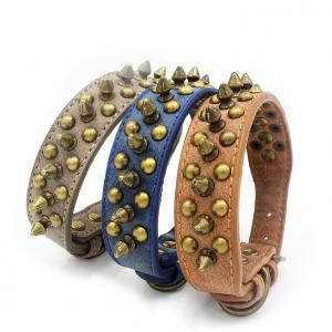 Studded PU Leather Spiked Dog Collar Spiked Dog Collar with Rivet Durable Pet Collar for Large Dogs