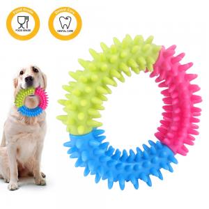 Pet supplies circle pet toys TPR Dog Toy footprints bubble bite-resistant circle toy molar dog training